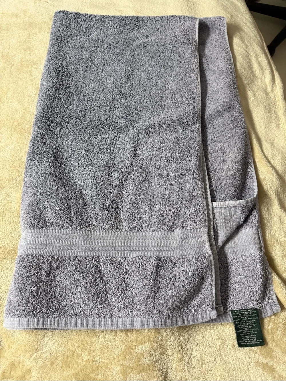 Ralph Lauren Light Gray lavender Plush Cotton Bath Towel 30”x53” RN41381